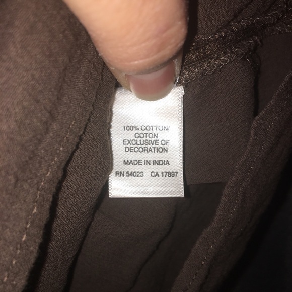 Cute Old Navy brown peasant shirt. Size small - Picture 3 of 5